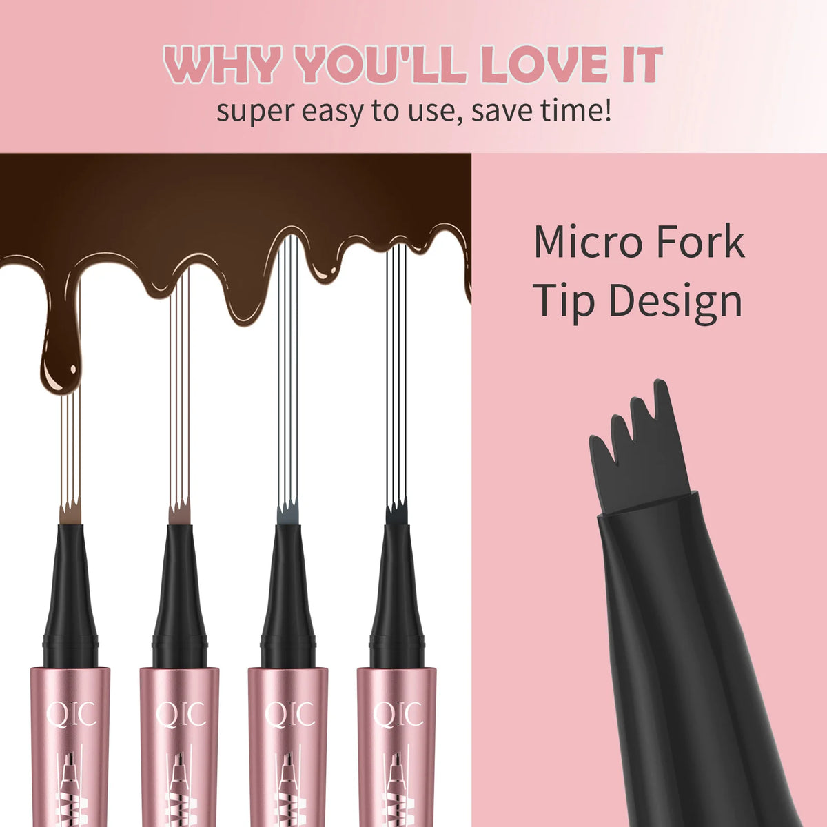 6 Colors 1pc Eyebrow Pen Waterproof 4 Split Tip Eyebrows Pen Eyebrow Tattoo Pen Waterproof Liquid Black Eyebrow Makeup Pencil