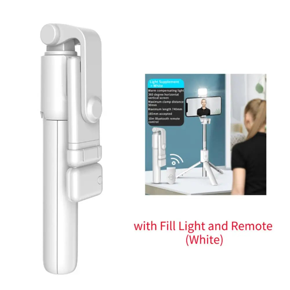 Selfie Stick Foldable Portable Tripod With LED Fill Light Bluetooth Shutter Remote Control For Mobile Phone Vlog Shooting Record