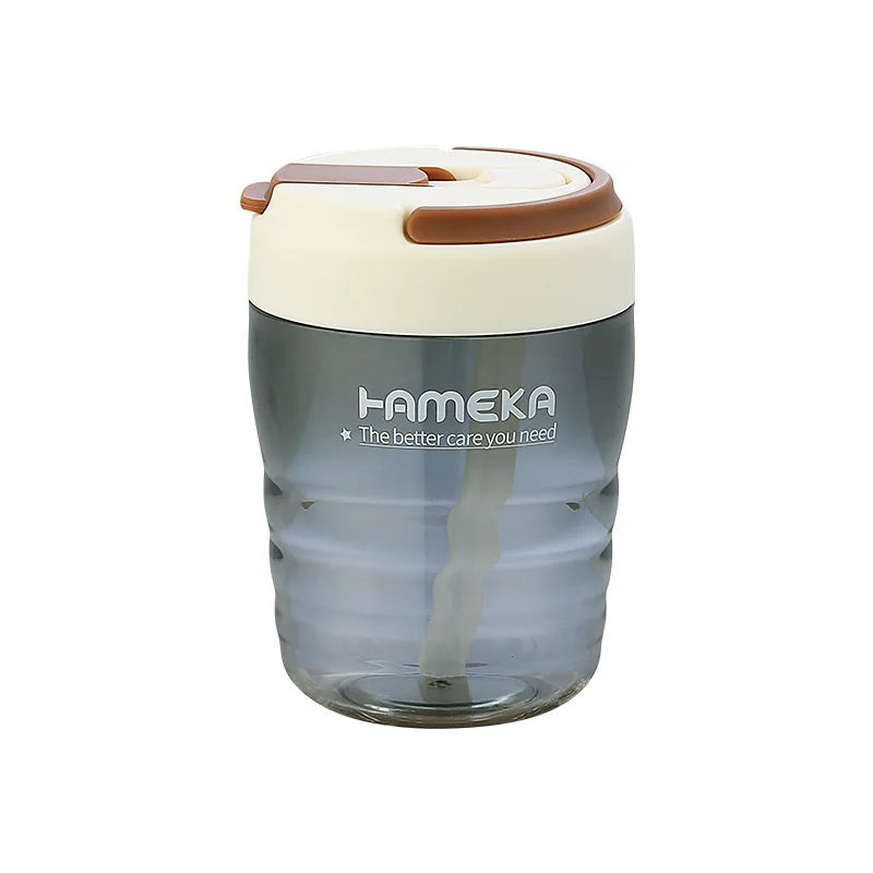 Aesthetic Straw Tumbler for Girls - 500ml Large Capacity Travel Cup for Coffee/Milk Tea, Summer Portable Water Bottle