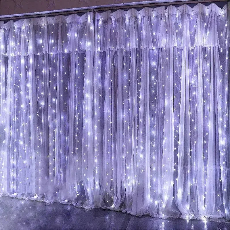 LED Curtain String Lights 8 Modes USB Plug Party Lights with Remote Control Fairy Garland Bedroom Wedding Christmas Decorations