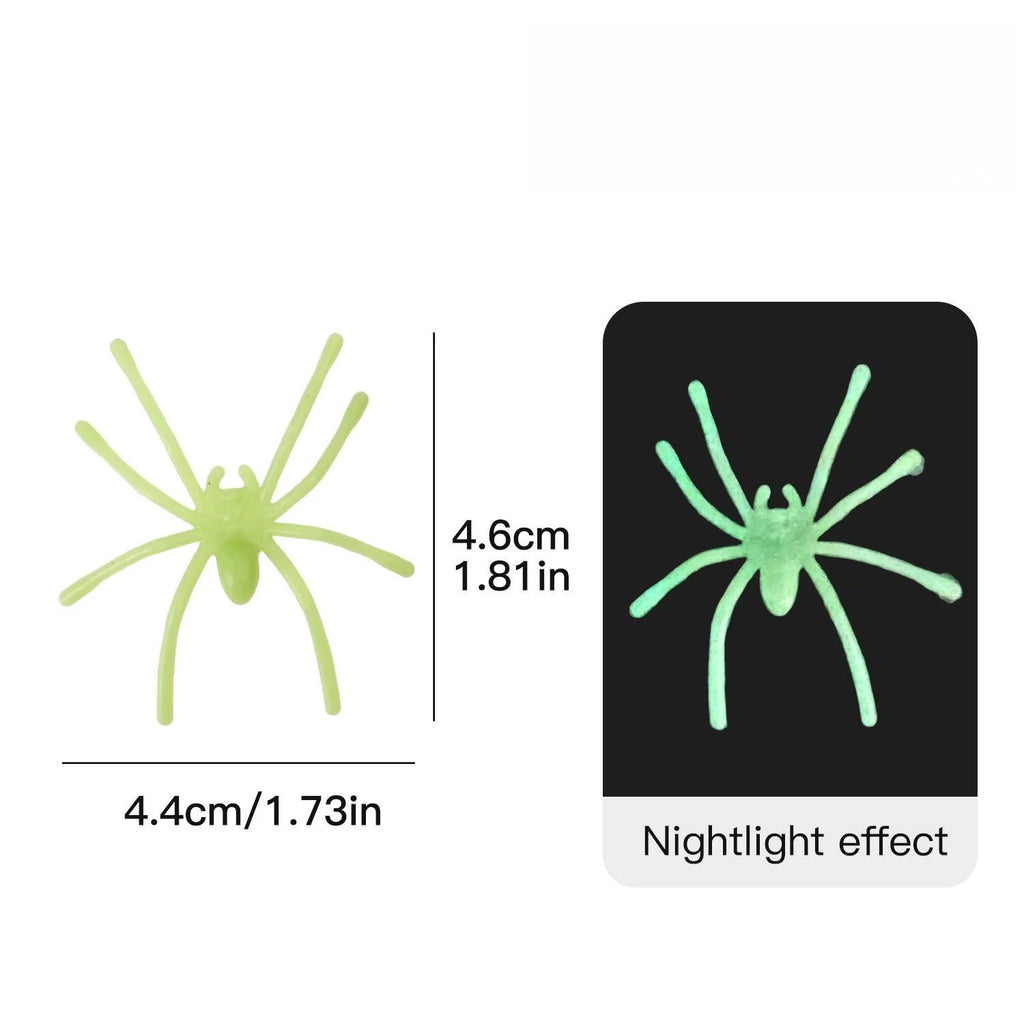 30/300pcs Halloween Luminous Spider Glow in The Dark Realistic Horror Spider Spooky Pranks Haunted House Party DIY Decor Props