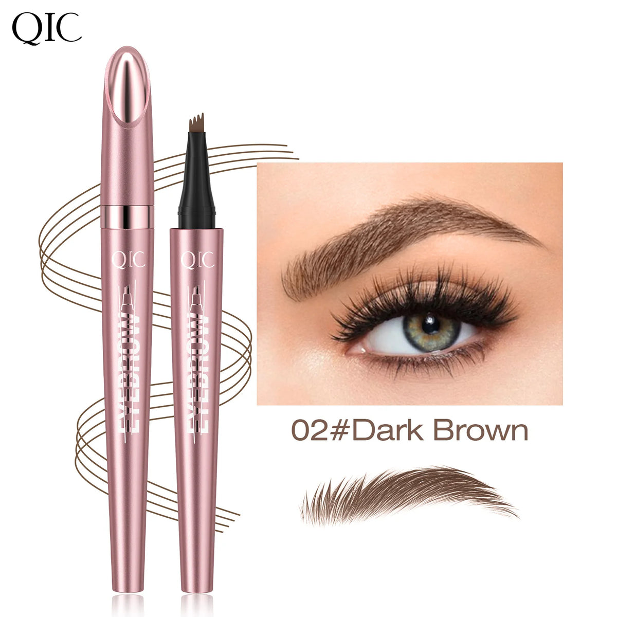 6 Colors 1pc Eyebrow Pen Waterproof 4 Split Tip Eyebrows Pen Eyebrow Tattoo Pen Waterproof Liquid Black Eyebrow Makeup Pencil