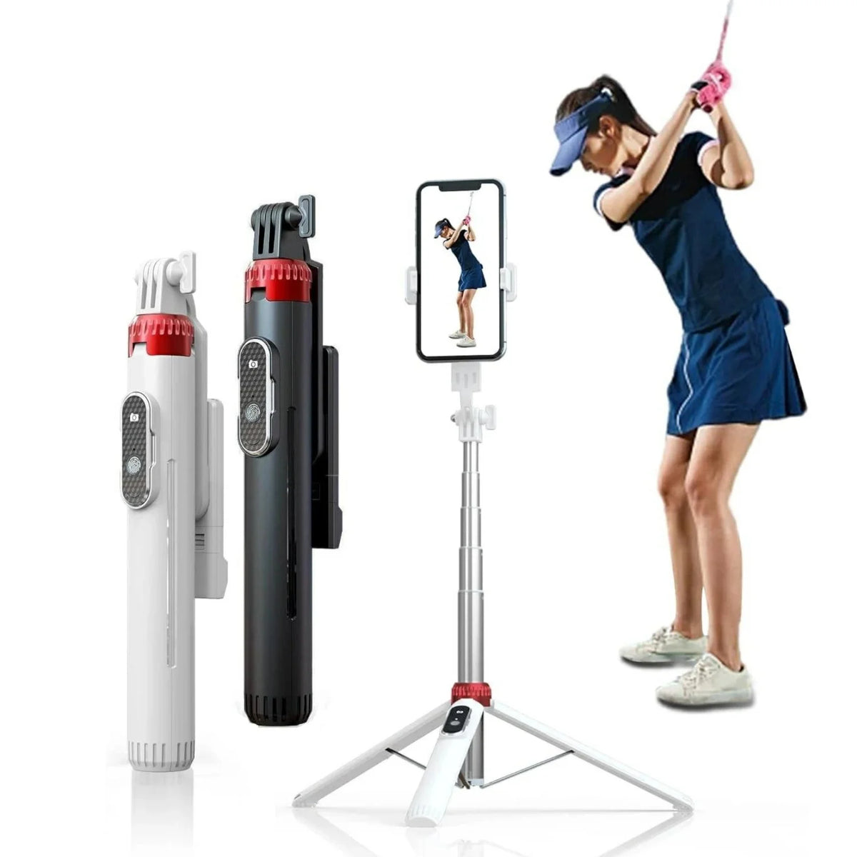 Selfie Stick Tripod 160CM Extendable Selfie Stick with Bluetooth Rechargable Remote Compatible with IPhone Android Phone, Camera