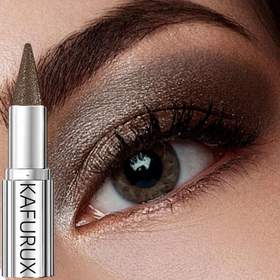 1pc Waterproof Brown Eyeshadow Sticks Long Lasting High Pigmented Shimmer Glitter Natural Eye Shadow Pencil Crayon Makeup Gifts
