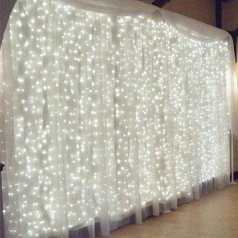3M/6M New Year Curtain Garland Led String Lights 8 Modes Holiday Lamp Wedding Christmas Fairy Lights for Bedroom Home Decor