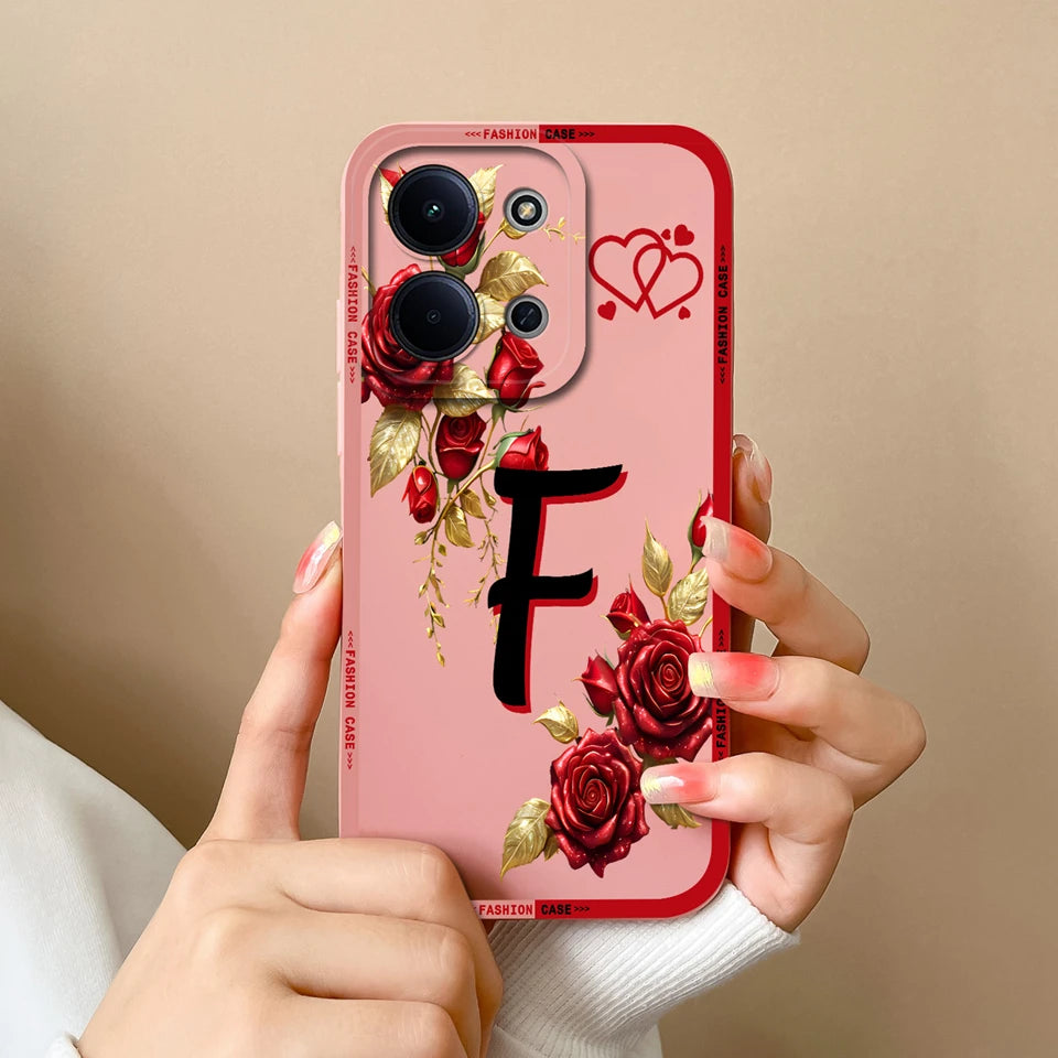 Case For Redmi 15C 14C 13C Alphabet From A-Z Non-slip Full Protection Trendy Phone Protector For Xiaomi Redmi15C redmi 14c Capa