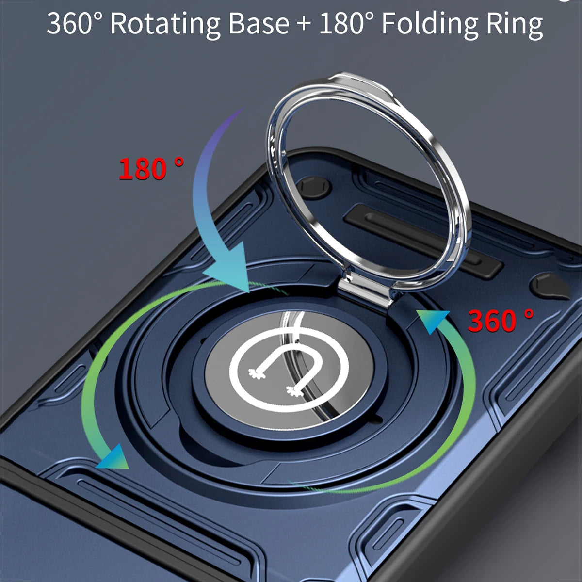 Shockproof Bracket Case For Tecno Spack 20C 40C Spack40 4G Magnetic Phone Cover For Spack 40 Pro Plus Lens Protection Anti-Knock