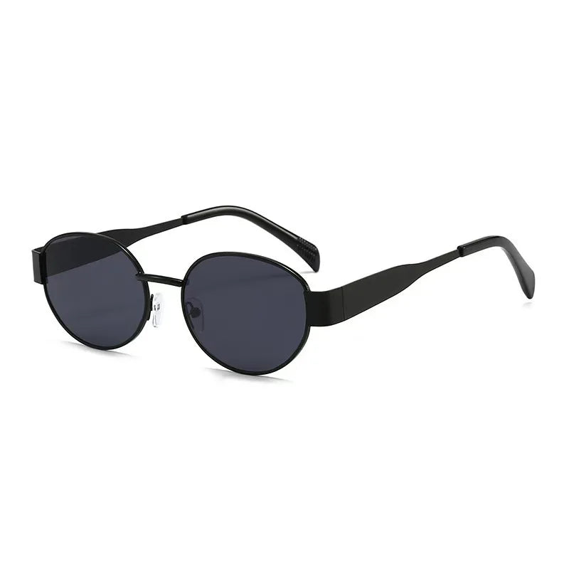 New Fashion Oval Metal Sunglasses for Women Men Trendy Traveling Sun Glasses Classic Shades Eyewear UV400 Gafas De Sol