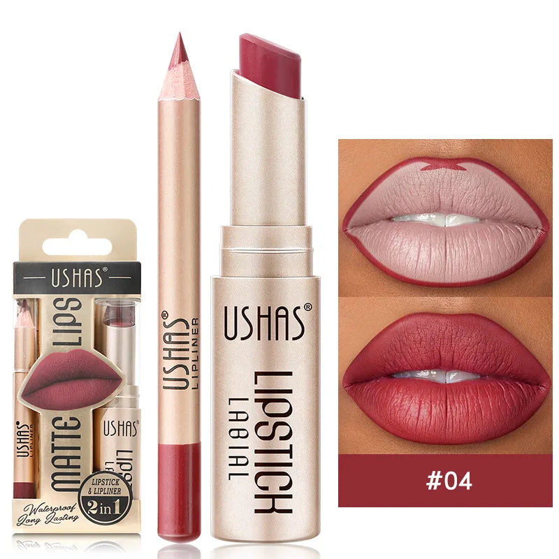 12 Color Matte Lipstick Set Long Lasting Nude Red Lipstick With Lipliner Not Dry Easy Coloring Lip Makeup Kit