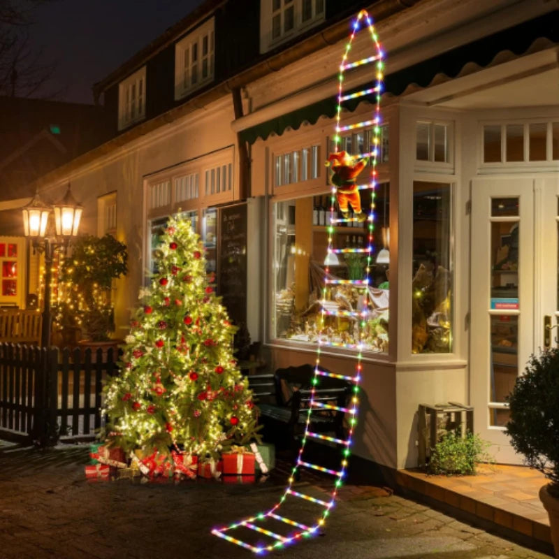 Christmas LED Santa Claus Climbing Ladder Light USB Plug 8 Flashing Modes Home Navidad Party Decoration Xmas Tree Wall Window