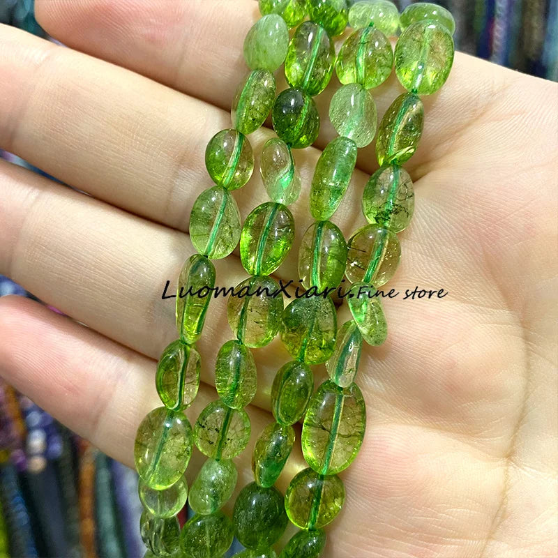 8-10mm Natural Stone Green Apatite Irregular Loose Spacer Beads for Jewelry Making Diy Earrings Bracelet Charms Accessories 15''