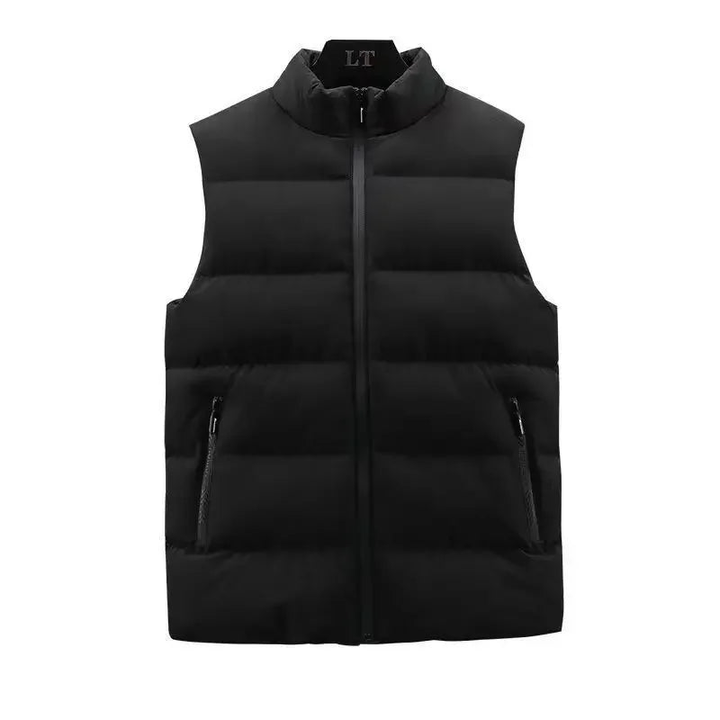 Vest Jacket Winter Fashion Men's Sleeveless Stand-up Collar Thickened Cotton Jacket Down Vest