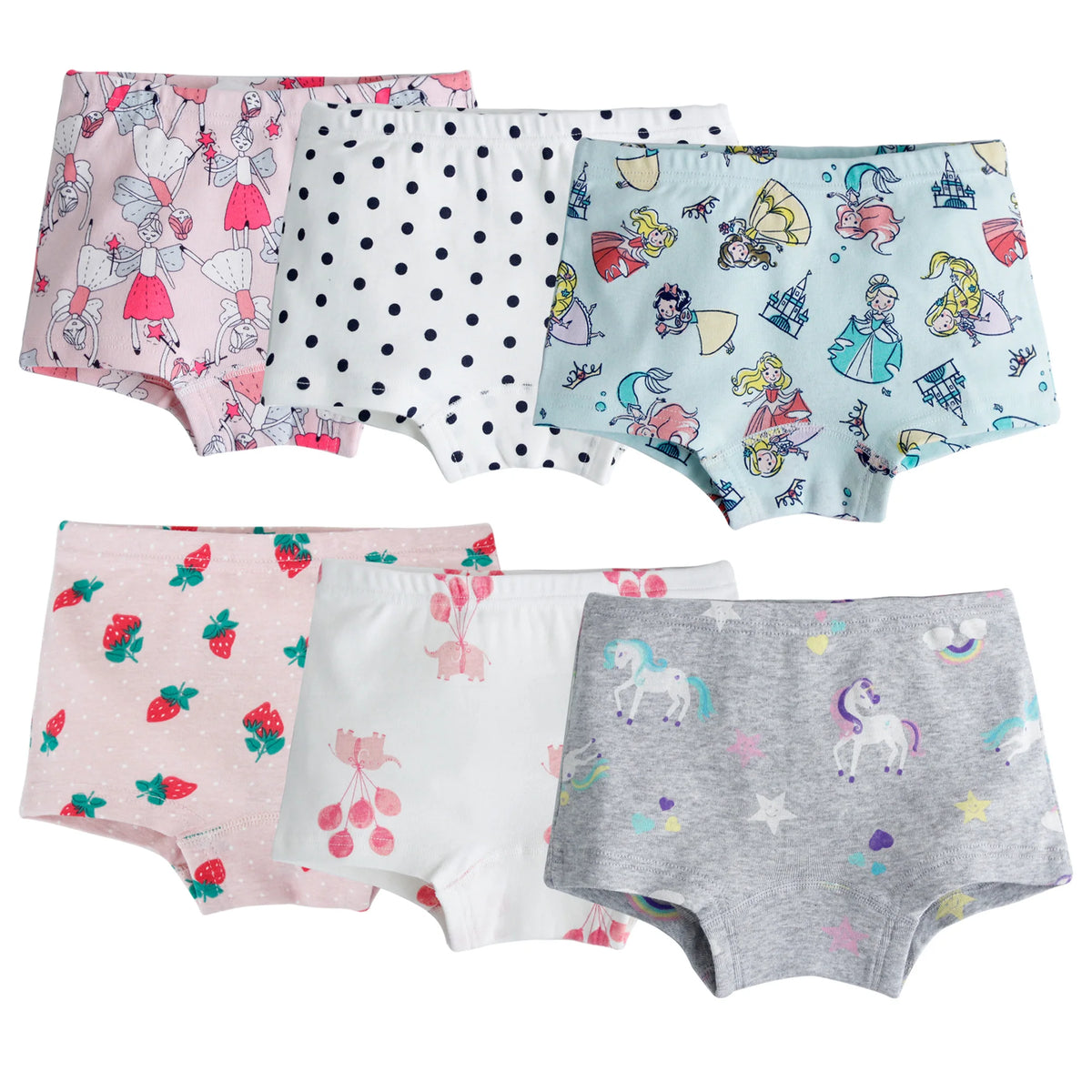 6 Pcs Kids Little Girls Underwear Toddler Baby 100% Cotton Soft Briefs Panties Cartoon Big Girls Undies 1-10 Years