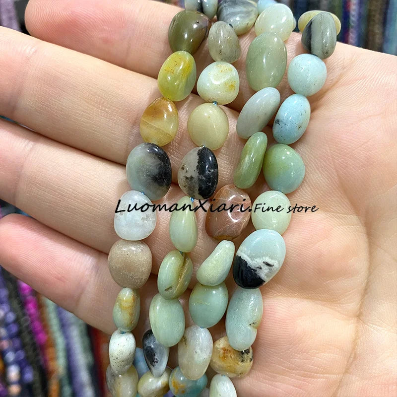 8-10mm Natural Stone Green Apatite Irregular Loose Spacer Beads for Jewelry Making Diy Earrings Bracelet Charms Accessories 15''