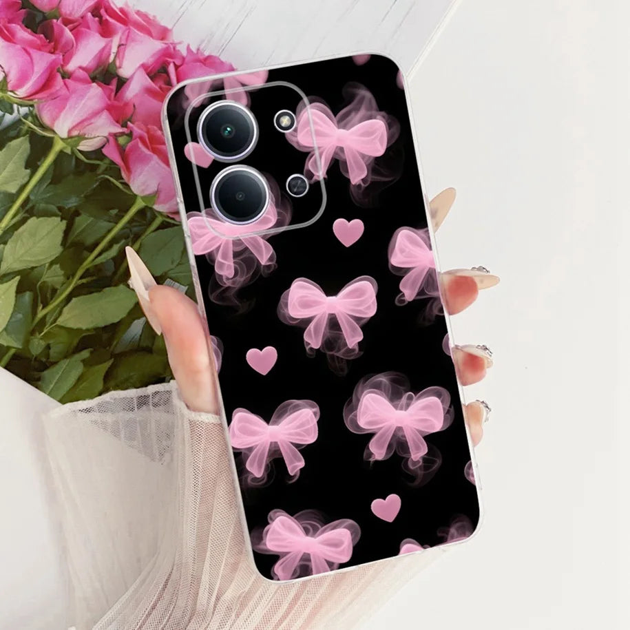 For Xiaomi Redmi 15C 5G 2025 Case Fashion Flower Bow Soft Silicone Clear Back Cover For Xiaomi Poco C85 5G Redmi15C 173MM Bumper