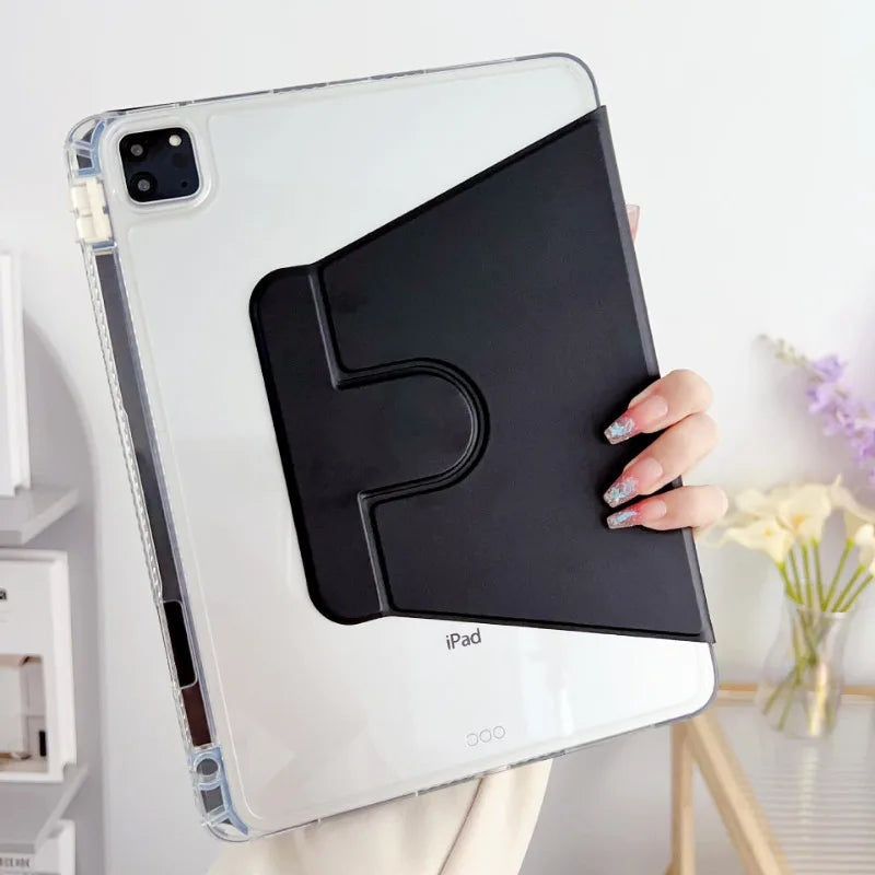 360 Rotation Case For Ipad Pro 12.9 Air 11 13 Pencil Holder Cover Ipad 10.2 7/8/9th 10th 11th 10.9 Air 5 4 3 2 9.7 Mini6 7 funda