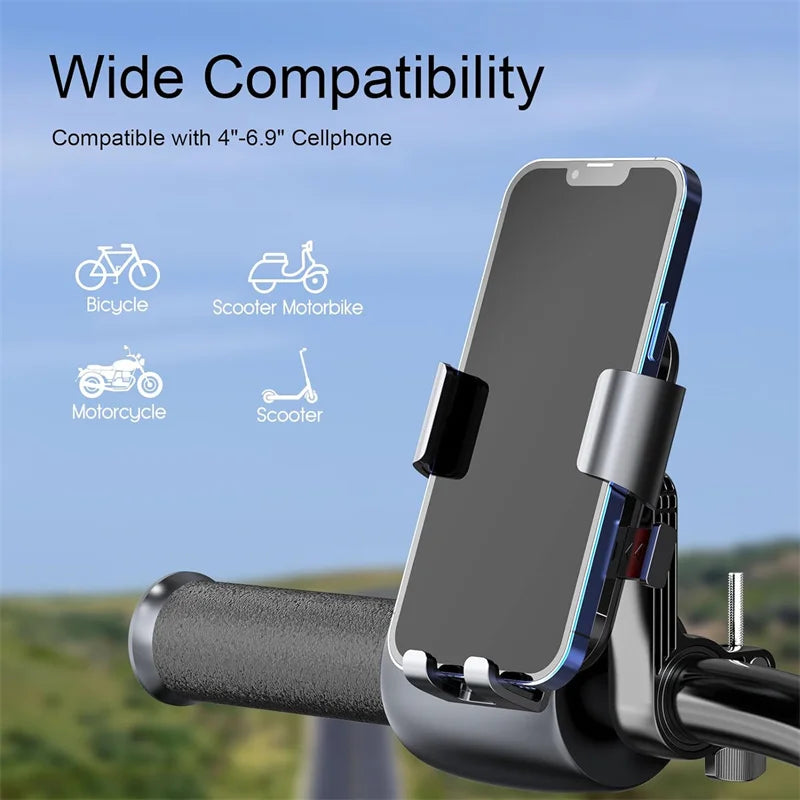 New·Moto Bike Phone Holder One Hand Operation And 360° Rotatable Phone Holder For Motorcycle And Scooter