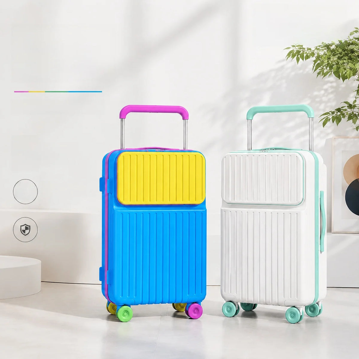 High Aesthetic 20 Inch Checkpoint Friendly Carry on Suitcase  Pullman Password Lock Student Travel Bag Hardshell Suit...