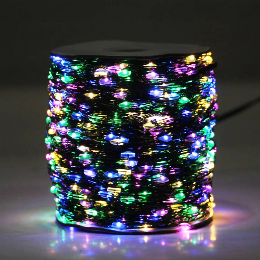 10M-200M LED String Fairy Lights Green Wire Outdoor Christmas Tree Lights Garland For New Year Street Home Party Wedding Decor