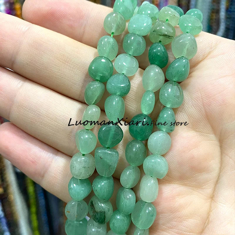 8-10mm Natural Stone Green Apatite Irregular Loose Spacer Beads for Jewelry Making Diy Earrings Bracelet Charms Accessories 15''