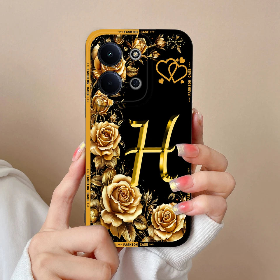 Case For Redmi 15C 14C 13C Alphabet From A-Z Non-slip Full Protection Trendy Phone Protector For Xiaomi Redmi15C redmi 14c Capa