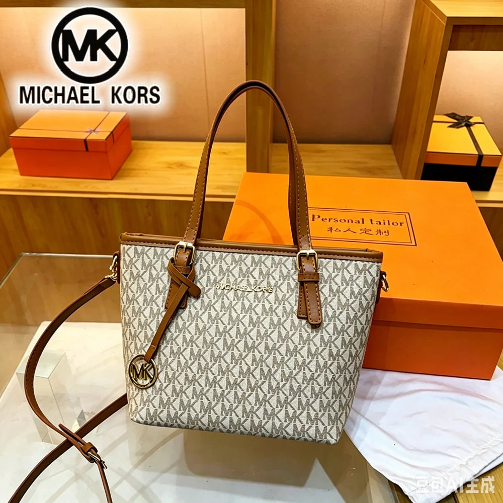 Michael Kors New Urban Women's Luxury Fashion Commuter Bag Casual Handbag MK Classic Old Flower Single Shoulder Crossbody Bag