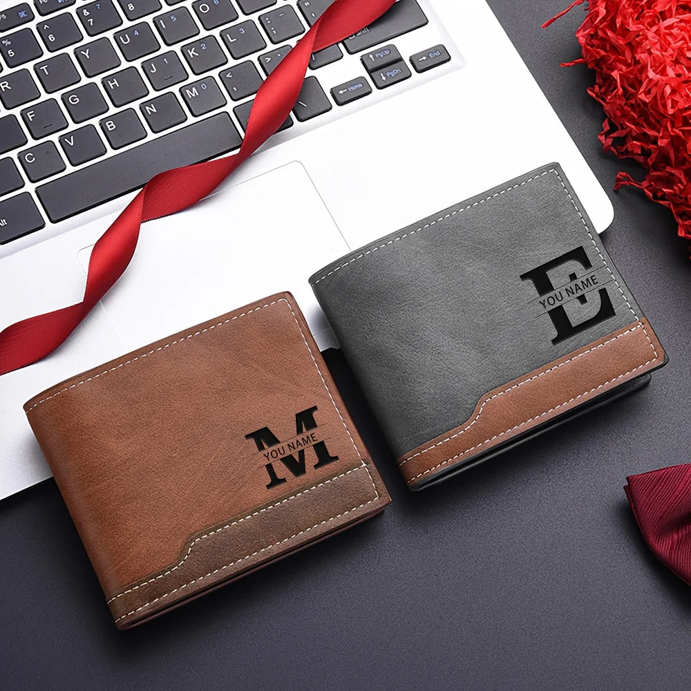 Personalized Wallet - Custom Engraved Name & Initials Valentine'S Gifts Anniversary Gifts Birthday Gift Men'S Gifts