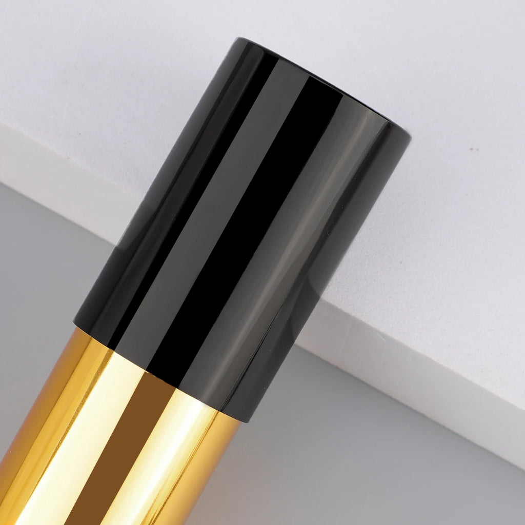 1 Pcs Black Retractable Kabuki Makeup Brush - All-in-One for Liquid Cream Powder with Aluminum Handle Face Brush