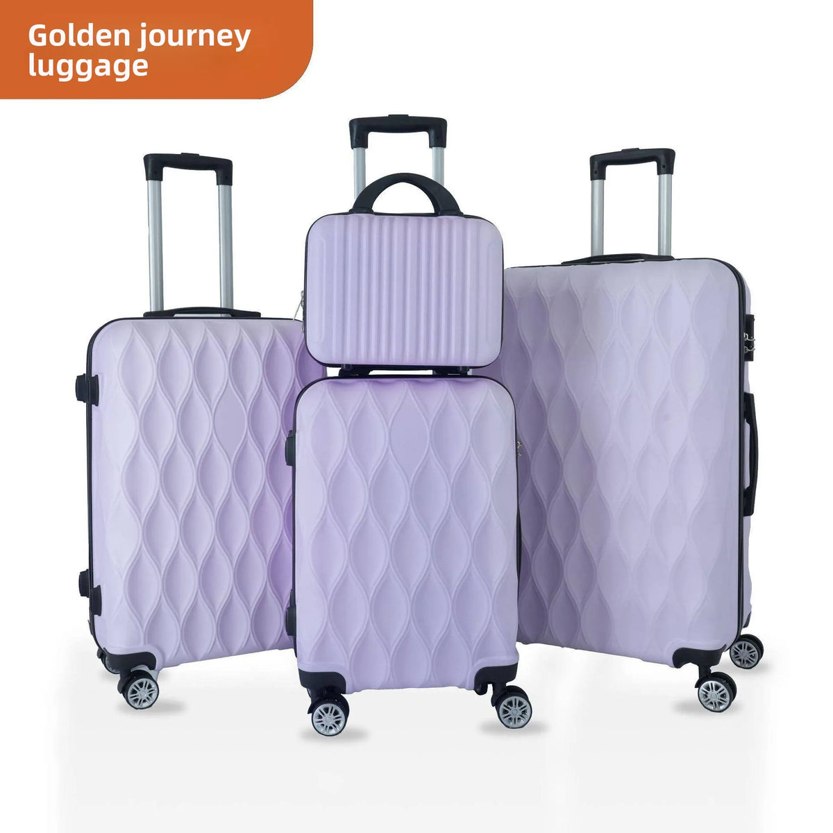 Expandable Suitcase Set 4 Piece Casual Style Polyester  ABS Material with Wheels Unisex New Condition No Lock Included