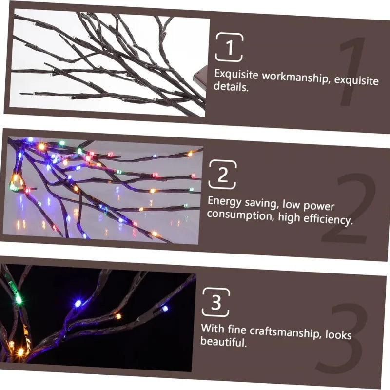 Christmas LED Tree Branch Light Garland String Lights Battery Powered Vase FilleFairy Light for Party Wedding New Year Decor