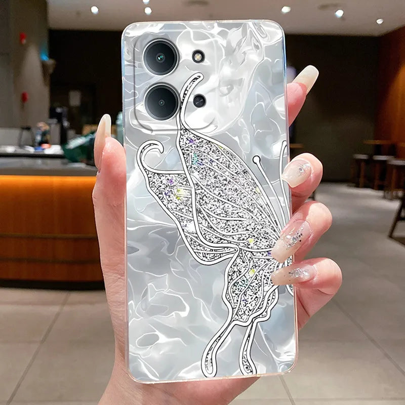 Jelly Case For Redmi 15C 4G 5G Flower Butterfly Phone Funda For Xiaomi Poco C85 4G Soft Silicone Cases Transparent TPU Cover