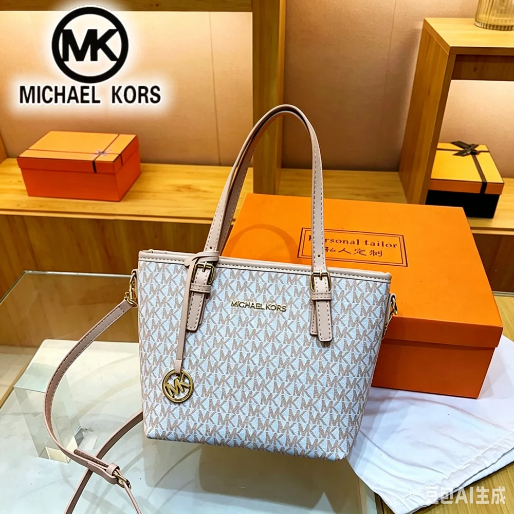 Michael Kors New Urban Women's Luxury Fashion Commuter Bag Casual Handbag MK Classic Old Flower Single Shoulder Crossbody Bag