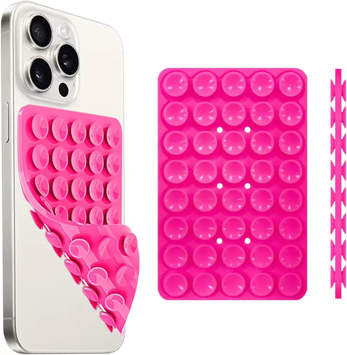 Silicone Suction Cup Phone Case Mount Double Sided Hands-Free Strong Grip Holder for Selfies and Videos for iPhone Android