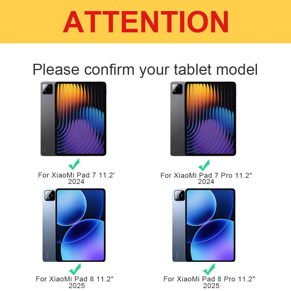 Case for Xiaomi Pad 7/7 Pro(11.2-Inch, 2024), for Xiaomi Pad 8/8 Pro(11.2-Inch, 2025)Back Tri-Fold Stand Protective Tablet Cover
