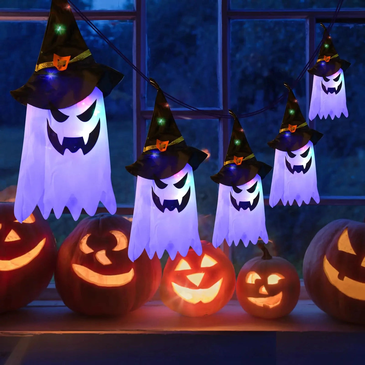 Halloween Witch Hat String Lights,Warm/Colored LED Lights Halloween Glowing Decoration for Yard Tree Garden Party Home Decor