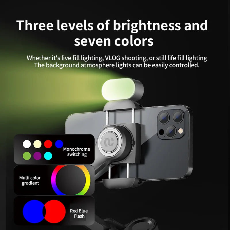 AOCHUAN 3-Axis Handheld Gimbal Stabilizer for Smartphone with Fill Light for iPhone Android Face Tracking Vlog Smart XE