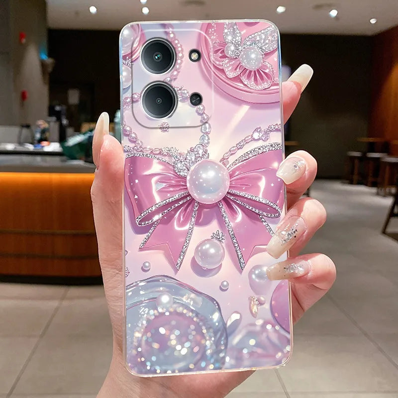 New For Redmi 15C Poco C85 4G Case Clear Luxury Fashion Butterfly Flower Soft TPU Silicone Phone Cover For Redmi15C PocoC85 Case