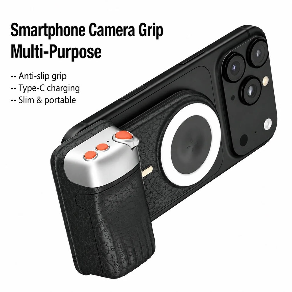 Magnetic Phone Grip – Zoom, 3‑Color Light, Pro Shots with 1 Hand
