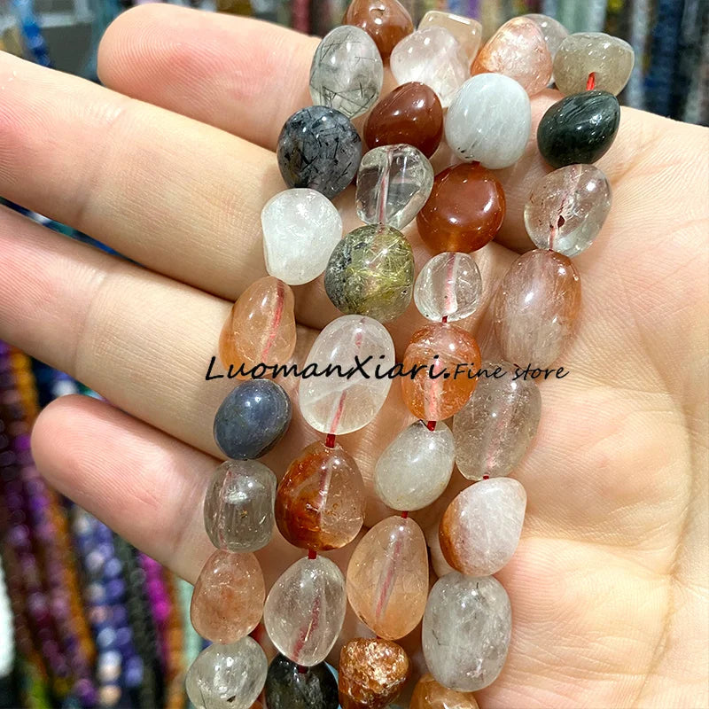 8-10mm Natural Stone Green Apatite Irregular Loose Spacer Beads for Jewelry Making Diy Earrings Bracelet Charms Accessories 15''