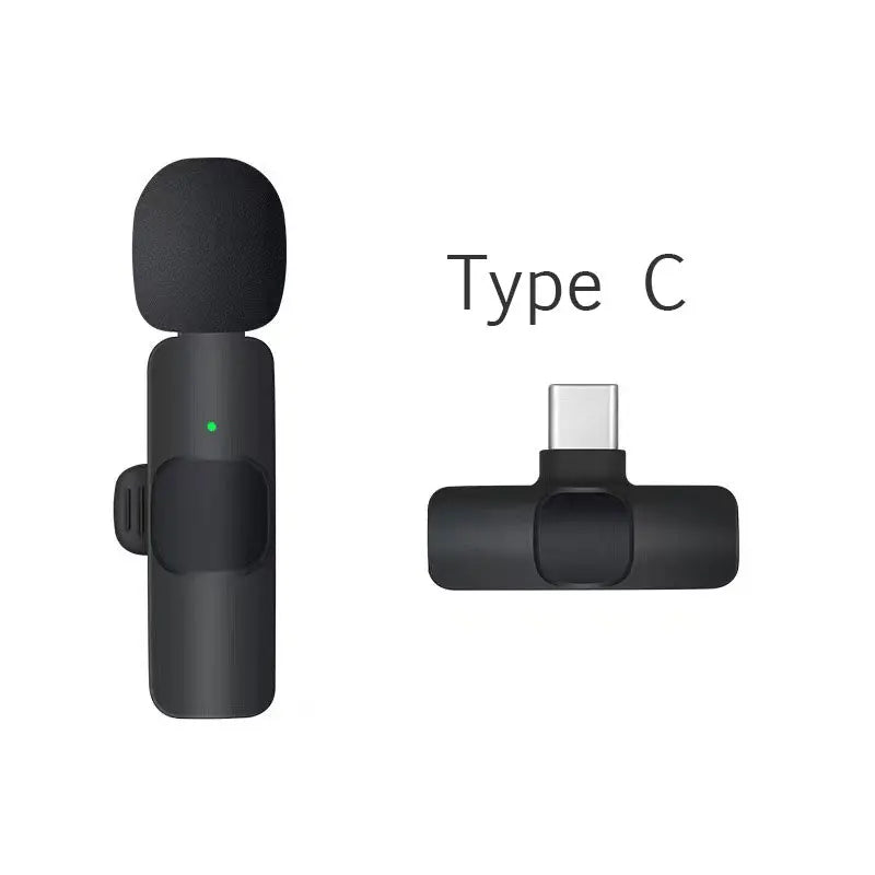 Wireless Lavalier Microphone Mini Audio Video Recording Mic for iPhone 15~17 Android Portable Live Broadcast Gaming