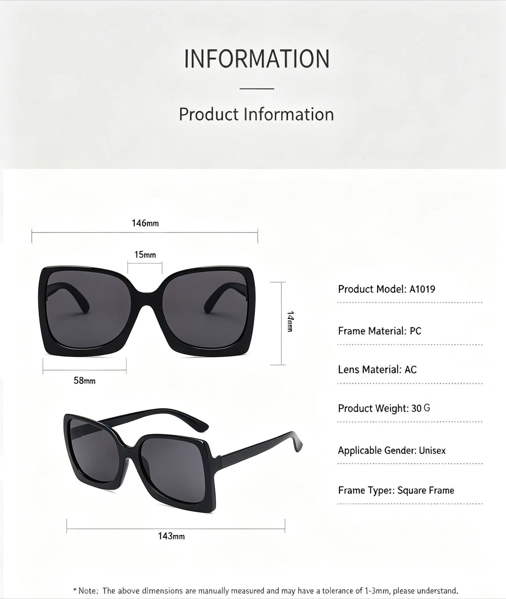 Big Frame Fashion Oversized Sunglasses Women Brand Designer Plastic Female Gradient Sun Glasses Gafas De Sol Mujer UV400