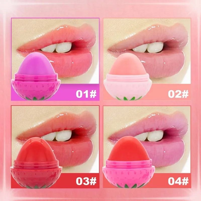 1/4Pcs Strawberry Lip Balm Long-Lasting Moisturizing Repair Hydrating Red Lipstick Cute Fruits Repairs Dry Lips Care Cosmetics