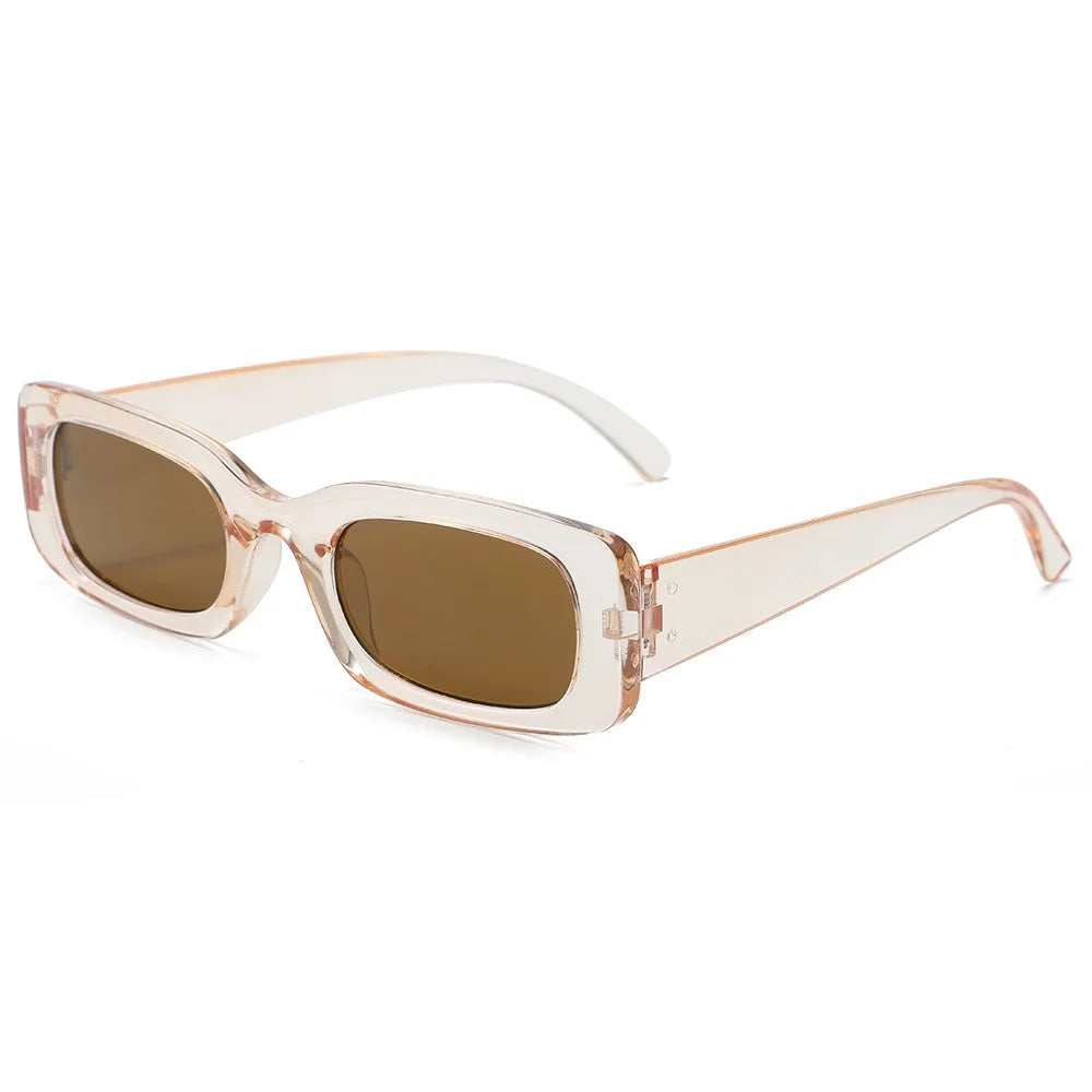 Fashion Rectangle Sun Glasses Retro Square Sunglasses Women Vintage Red Leopard UV400 Shades Driving Beach Party Accessories
