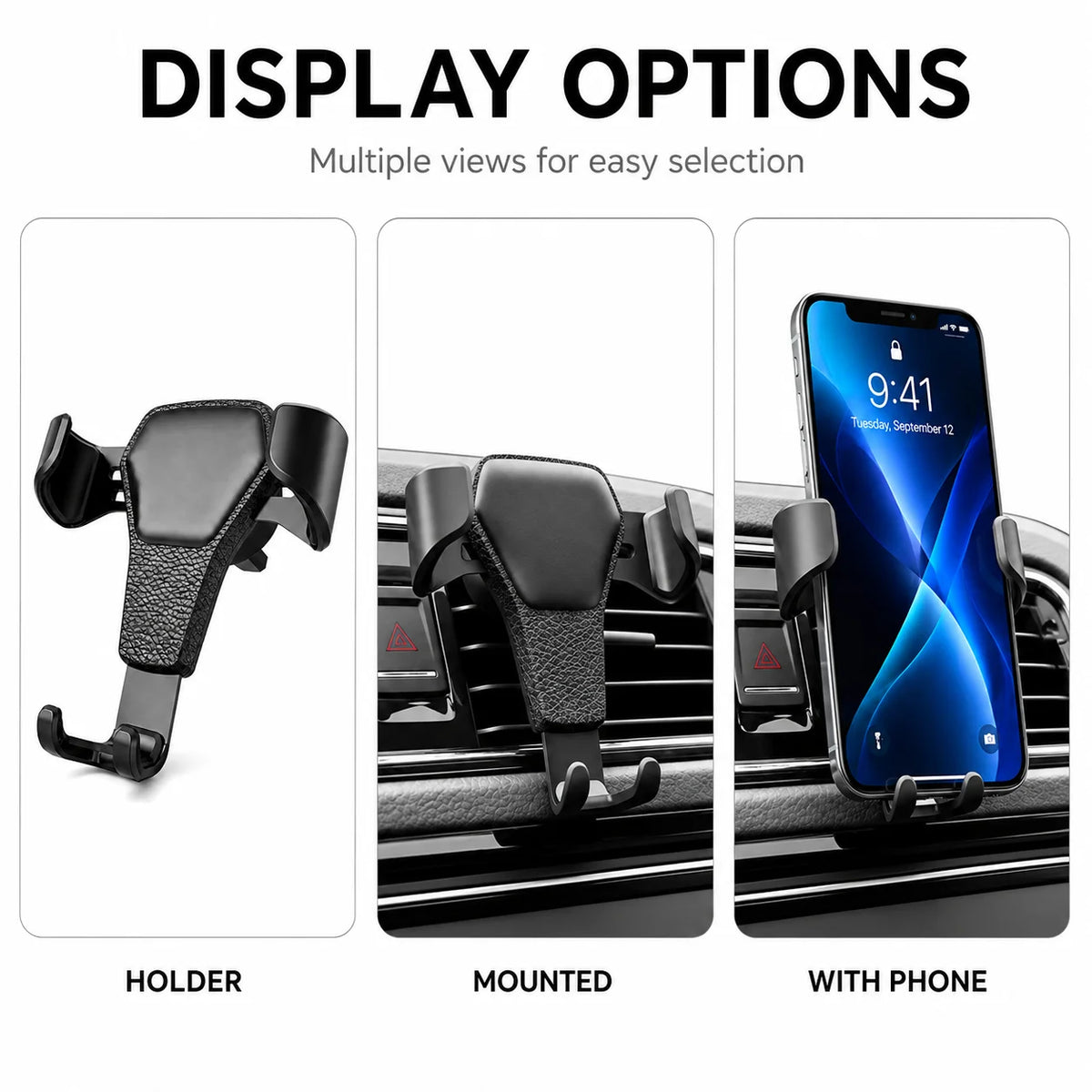 Car Phone Holder Locked By The Weight Of The Phone Itself Suitable For Various Models Of Phones Fixed At The Air Outlet