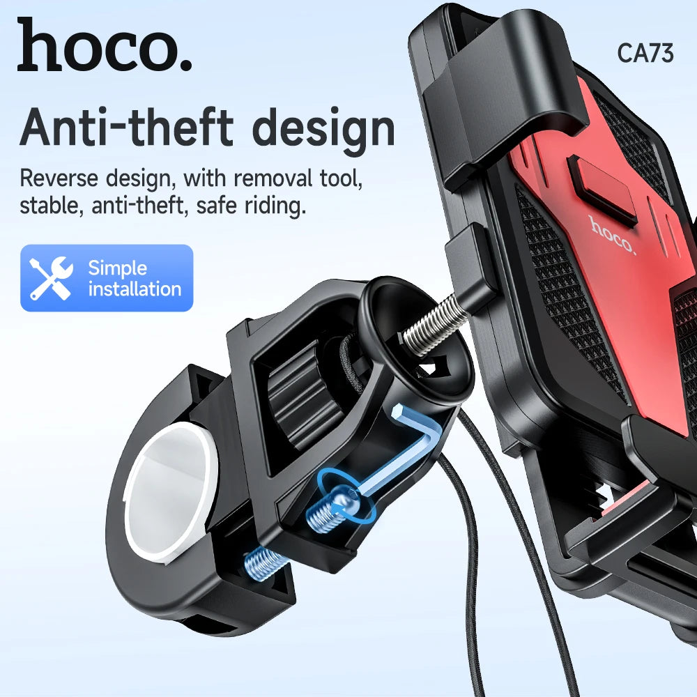 HOCO Motorcycle Bicycle Phone Holder For iPhone 11 Pro Xiaomi Universal Phone Holder Bike Handlebar Clip Stand GPS Mount Bracket
