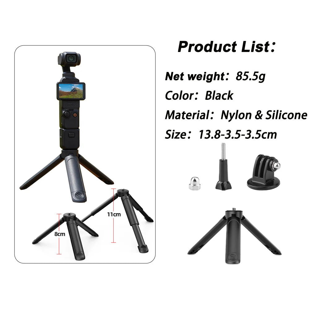 Selfie Stick Tripod For DJI Action 5 Pro 4/Osmo 360/Pocket 3/4/Insta360 Ace Pro 2,Camera Live Streaming Photography Accessories