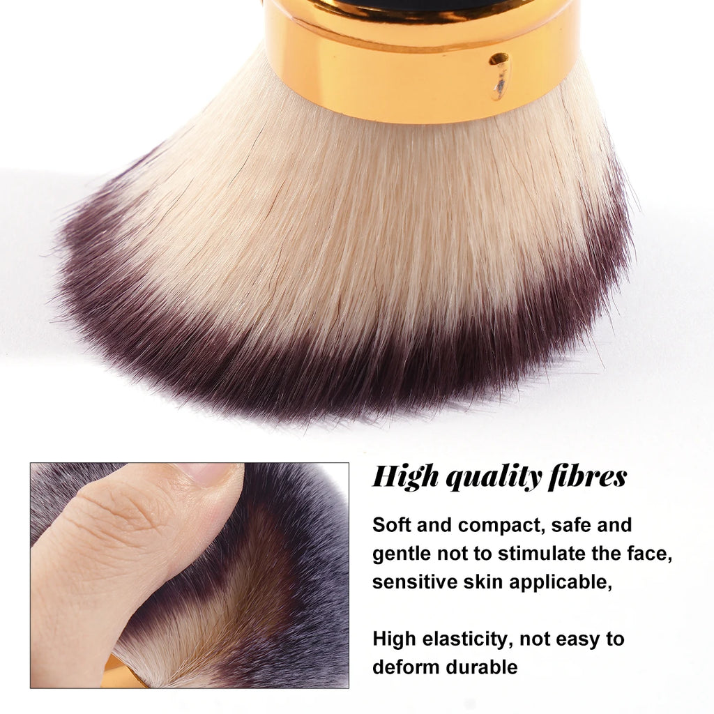 MAANGE Flat Angle Retractable Makeup Brush Kabuki Brush for Liquid, Cream, Powder, Foundation, Contouring, Blush Travel Set