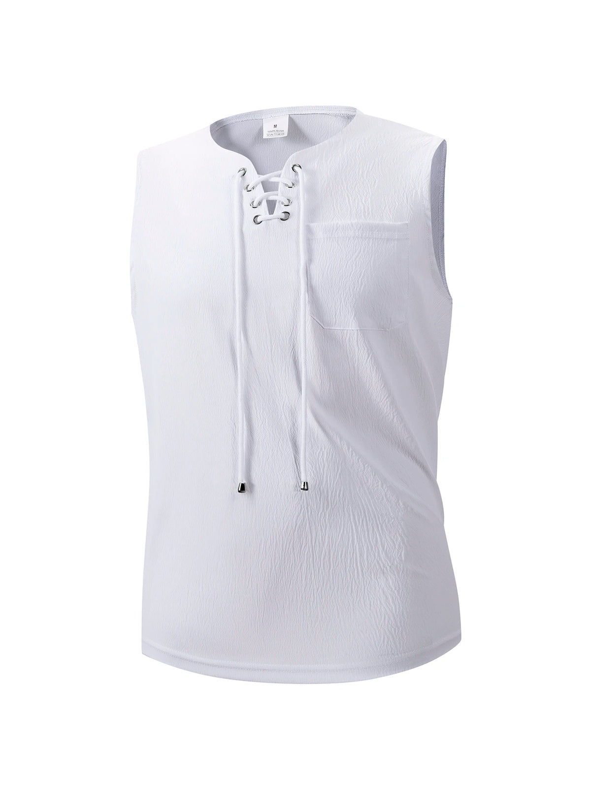 Summer Mens Tank Tops Vest Casual Comfortable breathable Sleeveless Shirts Loose Lace Up O-Neck Tops Streetwear