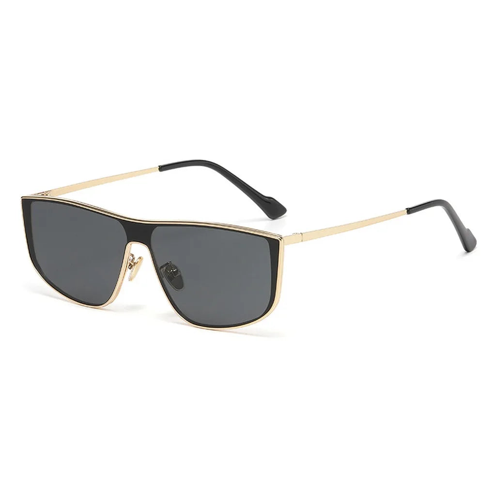 Big Frame Sunglasses Men Women One Piece Top Metal Frame Sun Glasses Fashion Streetwear Luxury Shades Driving Eyewear Anti Glare