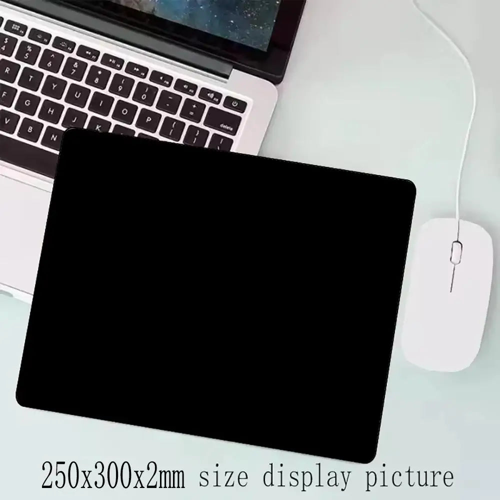 Pure black Mouse Pad 40X45 Large Square Computer Office Game Table Mats Rubber Anti-slip Mousepads Small Decor Desk Pads